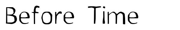 Before Time font preview